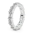 thumbnail image 1 of Oval & Emerald Shape Lab Grown Diamond Mckenna Eternity Ring For Women | 6 Carat IGI Certified 14K White Gold | FG-VS Quality Friendly Diamonds Eternity Ring Size 8, 1 of 4