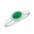 thumbnail image 1 of Rosec Jewels Natural Emerald Oval Engagement Ring - Vintage Style Half Carat Emerald Ring - AAA Quality - With Jewelry Box, 925 Sterling Silver, US 5.00, 1 of 9