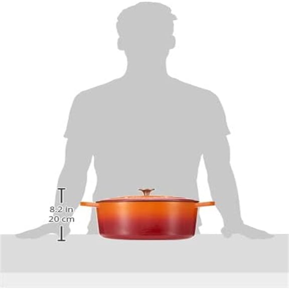 Oval Enameled Cast Iron Dutch Oven, 7-Quart, Sunset Orange