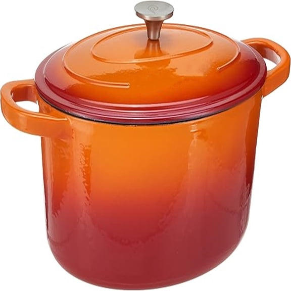 Oval Enameled Cast Iron Dutch Oven, 7-Quart, Sunset Orange