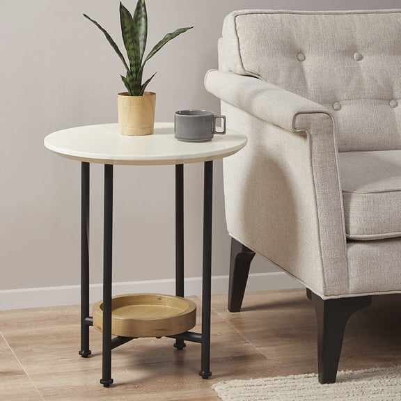 Oval End Table | Improve Room Aesthetics | MDF Top and Metal Legs | Solve Lack of Storage