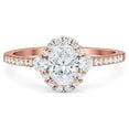 thumbnail image 1 of Oval Engagement Ring Round Rose Tone, Simulated CZ 925 Sterling Silver Size 9, 1 of 3