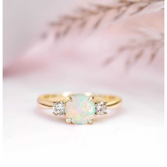 Oval Ethiopian Opal 14K Rose Gold 925 Silver Ring Engagement Ring Wedding Ring Promise Ring Birthday Gift Anniversary Gift Fire Opal Ring