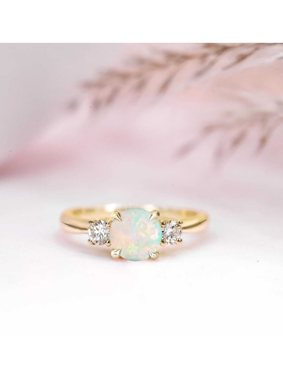 Oval Ethiopian Opal 14K Rose Gold 925 Silver Ring Engagement Ring Wedding Ring Promise Ring Birthday Gift Anniversary Gift Fire Opal Ring