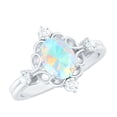 thumbnail image 1 of Rosec Jewels Vintage Style Ethiopian Opal Engagement Ring - 6X8 mm Oval - AAA Quality - Opal Diamond Ring - with Jewelry Box, 18K White Gold, US 11.00, 1 of 10