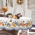thumbnail image 1 of Oval Fall Tablecloth,Thanksgiving Autumn Harvest Blue Pumpkin Sunflower Maple Leaf Table cloth,Polyester Waterproof Wrinkle Resistant Durable Tablecloth for Fall,Thanksgiving,Home Decor 54x72in, 1 of 6