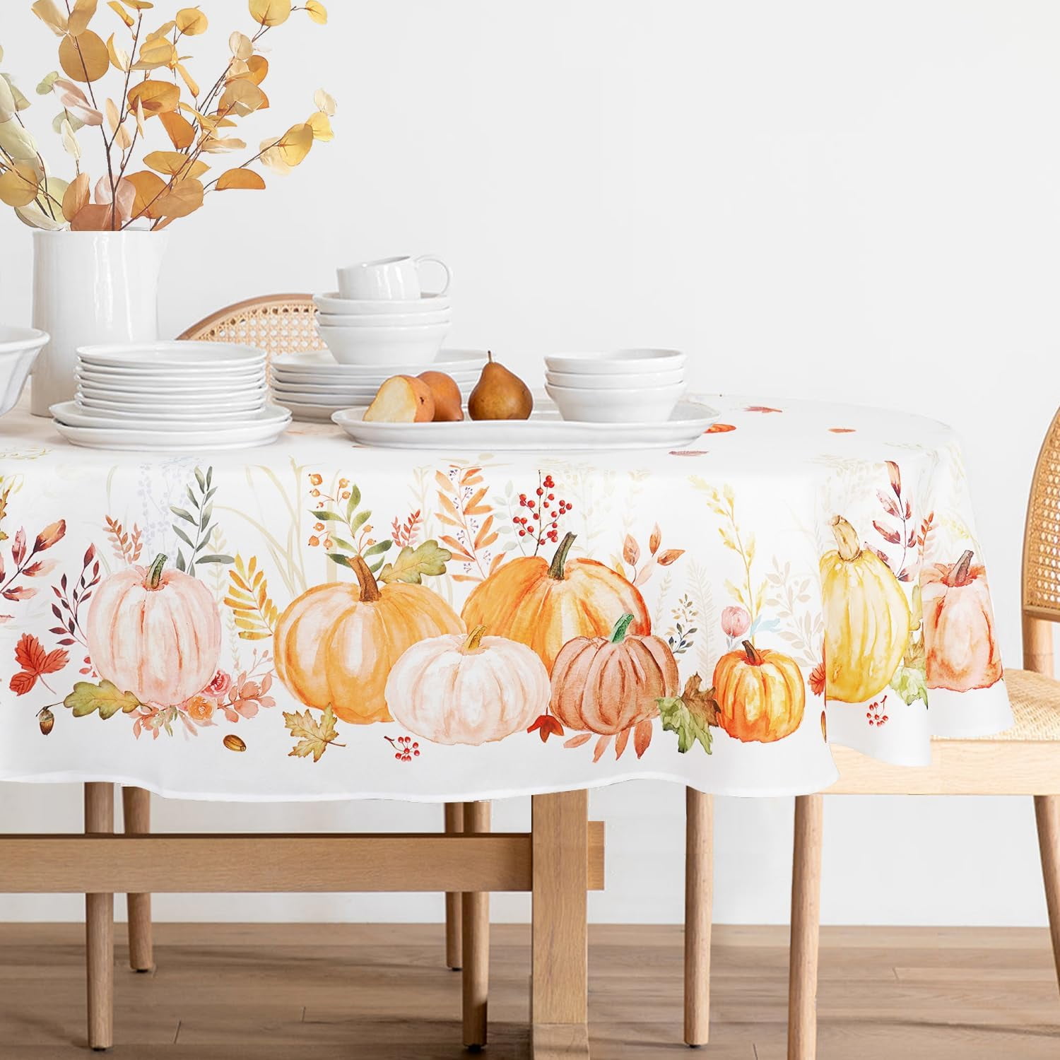 Oval Fall Tablecloth Thanksgiving Tablecloth Oval Autumn Table Cloths ...