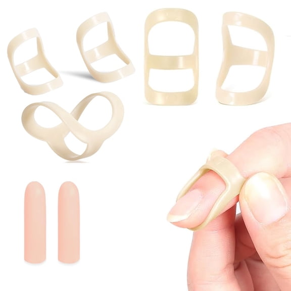 Oval Finger Splint 5 pcs, Mallet Finger Splint Trigger Finger Splint for Thumb Middle Ring Index Pinky