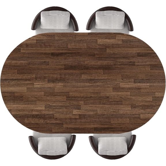 Oval Fitted Tablecloth with Elastic Edged Wood Texture Background Waterproof Wipeable Table Cover for Indoor Outdoor Use, Fits 48"x68" Oval Tables, Style136