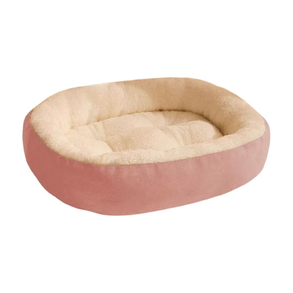 Oval Fleece Pet Pad for Winter 50x40cm,Thickened Warm Cozy Bed for Small Cats Dogs Up to 8 lbs