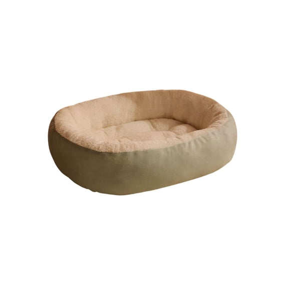 Oval Fleece Pet Pad for Winter 50x40cm,Thickened Warm Cozy Bed for Small Cats Dogs Up to 8 lbs