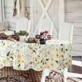 thumbnail image 1 of Oval Floral Tablecloth 60 x 84 inches, Yellow Floral Watercolor Table Cloth, Waterproof Wrinkle Resistant Tablecloth, Spring Summer Decoration for Holiday Kitchen Dining Room, 1 of 6