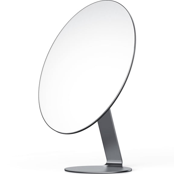 Oval Frameless Metal Standing Tabletop Makeup Mirror