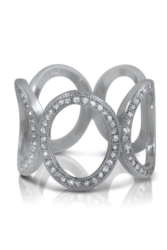 Infinity Stackable Bridal Set Women's Engagament Ring 1.9 Ct Diamond 14K White Gold Over