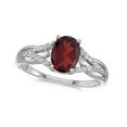 thumbnail image 1 of Oval Garnet and Diamond Cocktail Ring in 14K White Gold (1.42 ctw), 1 of 4