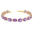 thumbnail image 1 of Oval Genuine Amethyst (9 X 7) Tennis Bracelet In Yellow Gold, 1 of 1