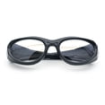 thumbnail image 1 of Oval Geometric Dimensional Diamond Cut Bevel Plastic Sport Sunglasses Dark Grey - Clear, 1 of 8
