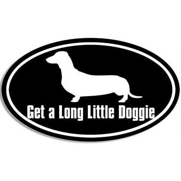 Oval Get A Long Little Doggie 3M Reflective sticker| dach Dachshund Doxie