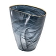 thumbnail image 1 of Oval Glass Vase - 9.5" x 4.5" x 9.5" - Black/Gold, 1 of 9