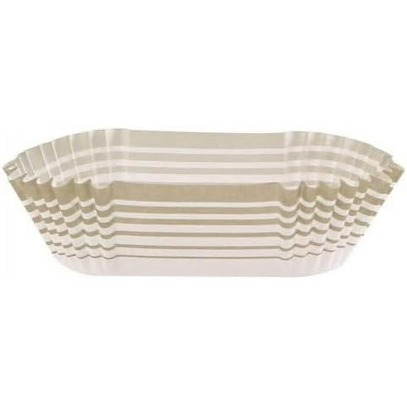 Oval Gold Stripe Disposable Baking Cups – Greaseproof, Heat-Resistant, Baking Cups for Cupcakes and Muffins, Desserts – Durable Paper Liners – Everyday Baking and Special Occasions (576)