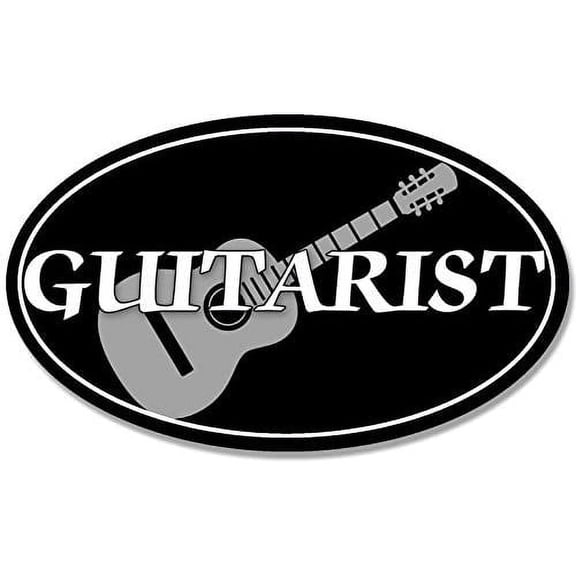 Oval Guitarist 3M Reflective sticker| Guitar Decal Band Music Musician