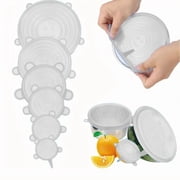 Silicone Reusable Stretch Airtight 6 Sizes Food Storage Lids 6 Count