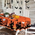 thumbnail image 1 of Oval Halloween Tablecloth 60x120 Inch, Scary Pumpkin Spooky Castle Witch Table cloth, Polyester Waterproof Wrinkle Resistant Durable Tablecloth for Halloween, Party, Holiday, Kitchen and Home Decor, 1 of 6