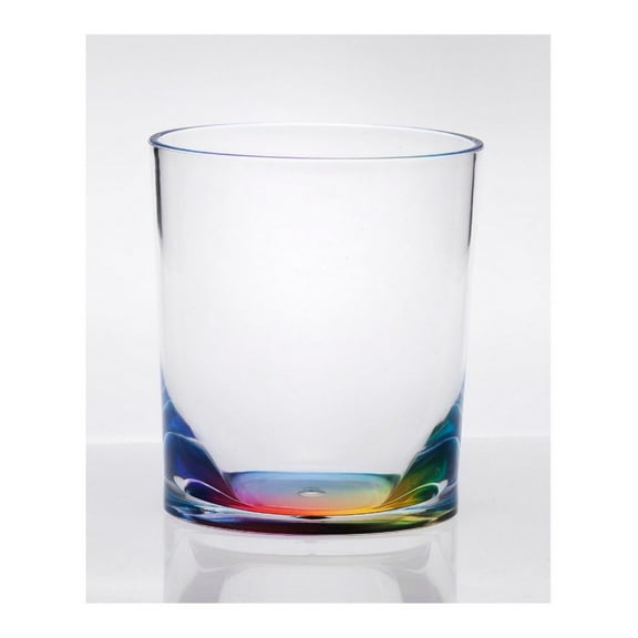 Oval Halo Acrylic Glasses Drinking Set of 4 DOF (12oz), Plastic Drinking Glasses, BPA Free Cocktail Glasses, Drinkware Set, Plastic Water Clear + Acrylic