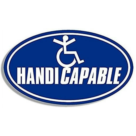 Oval HandiCAPABLE Sticker (handicapped handicap wheelchair able logo)- Sticker Graphic Decal