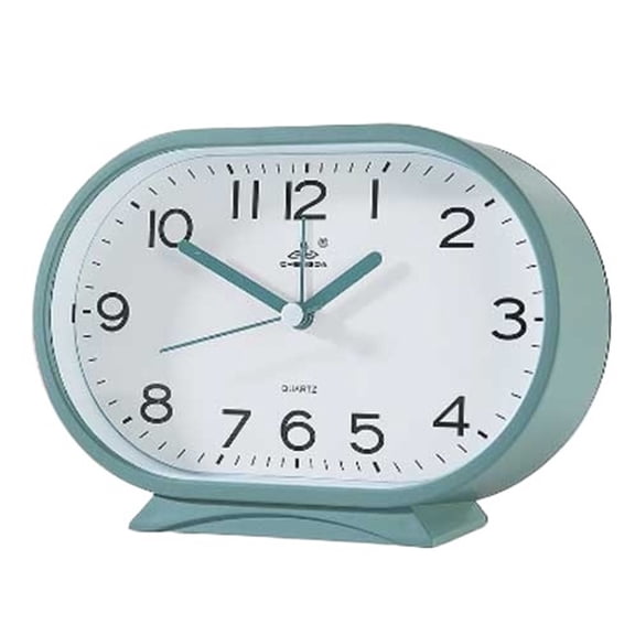 Oval Home Analog Alarm Clock Battery Operated for Office Living Room Bedroom Kitchen School Bedside Desk Multifunctional Alarm Clock
