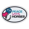 thumbnail image 1 of Oval Horse Magnets: Peace, Love, Horses | Cars, Trucks, Refrigerators, More!, 1 of 1