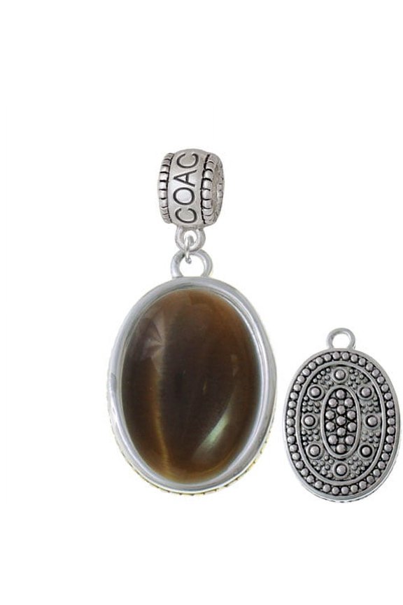 Oval - Imitation Cat's Eye - Brown - Coach Charm Bead