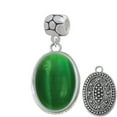 thumbnail image 1 of Oval - Imitation Cat's Eye - Green - Pebble Charm Bead, 1 of 1