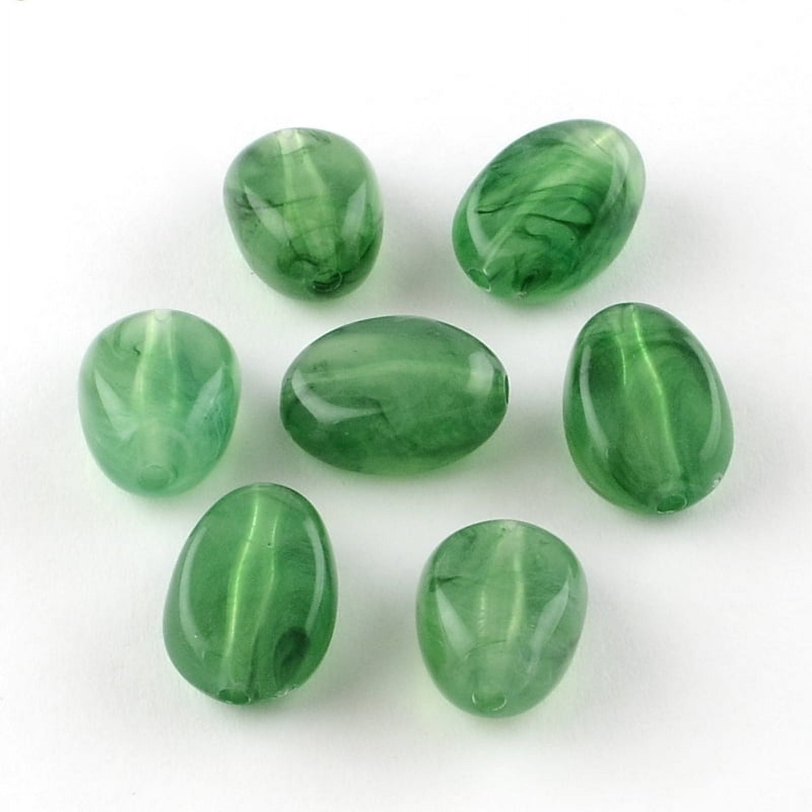 Oval Imitation Gemstone Acrylic Beads Medium Sea Green 18x13x9.5mm Hole: 2mm 310pcs/500g