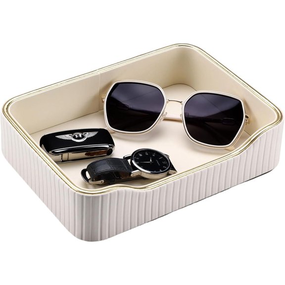Oval Key Tray for Entryway Table, Valet Catchall Dish for Wallet Phone Coins Jewelry, Modern Desktop Organizer Storage Basket for Countertop