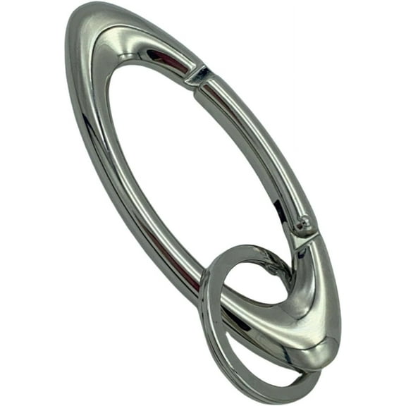 Oval Keychain, Metal Buckle, With Circular Buckle Design, Suitable for Keys and Hanging Accessories（Silver）