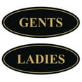 thumbnail image 1 of Oval LADIES GENTS Restroom Signs - 2 Pack - Black / Gold Large, 1 of 1