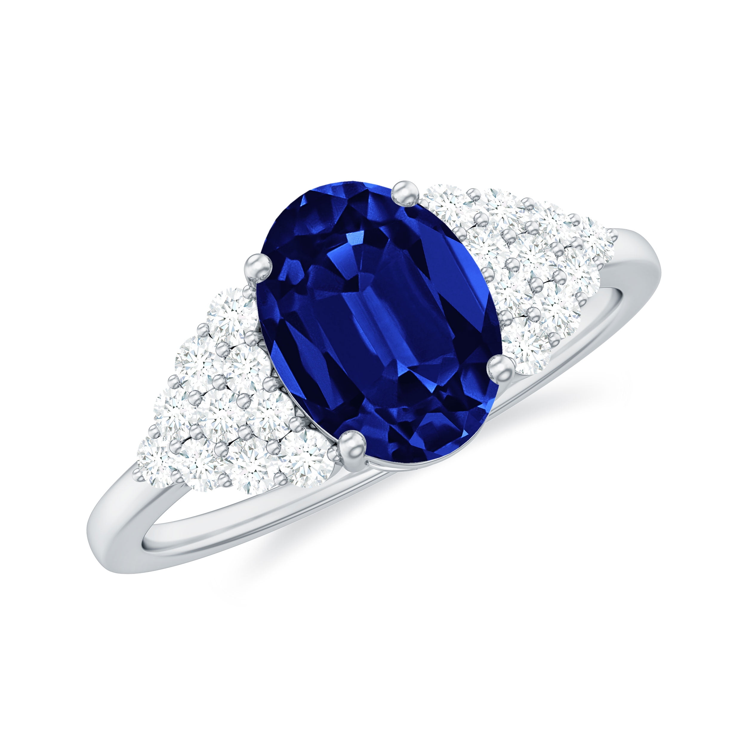Lab created diamond 2024 and sapphire ring