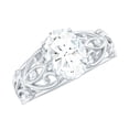 thumbnail image 1 of Rosec Jewels Oval Lab Grown Diamond Filigree Engagement Ring - 1 Ct Diamond - EF-VS Grade, 14K White Gold, US 8.00, 1 of 8