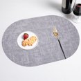 thumbnail image 1 of Oval Leather Placemats - Oil Proof & Heat Insulation Table Mats | 43x30cm (16.92x11.81in) | Water Resistant & Non-Slip | Western Dining & Home Use | Brown/Gray/Green/Blue/White/Coffee/Beige, 1 of 6