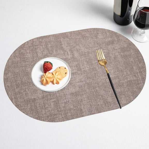 Oval Leather Placemats Set | Oil Proof Heat Insulation Table Mats | Water Resistant Western Dining Mats | Non-Slip Bottom | Multiple Colors Available