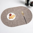thumbnail image 1 of Oval Leather Placemats Set | Oil Proof, Heat Resistant Table Mats | Non-Slip, Easy Clean, Double-Sided Textured | 16.9"x11.8" | Brown, Gray, Green, Blue, White, Coffee | Flexible Dining Protection, 1 of 7