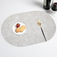 thumbnail image 1 of Oval Leather Placemats Set of 1 | Oil Proof & Heat Insulation Table Mat | Water Resistant & Non-Slip Bottom | Western Dining Home Decor | 43x30cm, 1 of 6