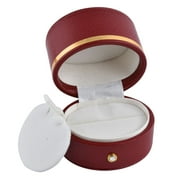 Oval Leatherette Red Ring Box Pedant Box Earring Box 3 In 1 For Engagement Wedding Jewelry Display Pakaging Gift Box with Spot Texture