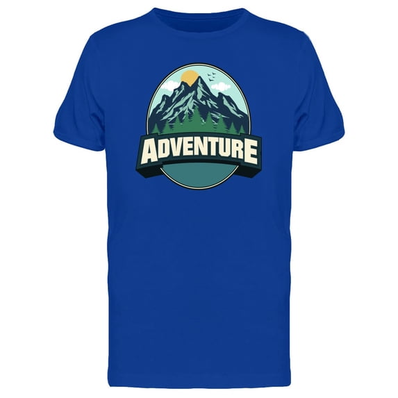 Oval Logo Adventure Mountains T-Shirt Men -Image by Shutterstock, Male 3X-Large