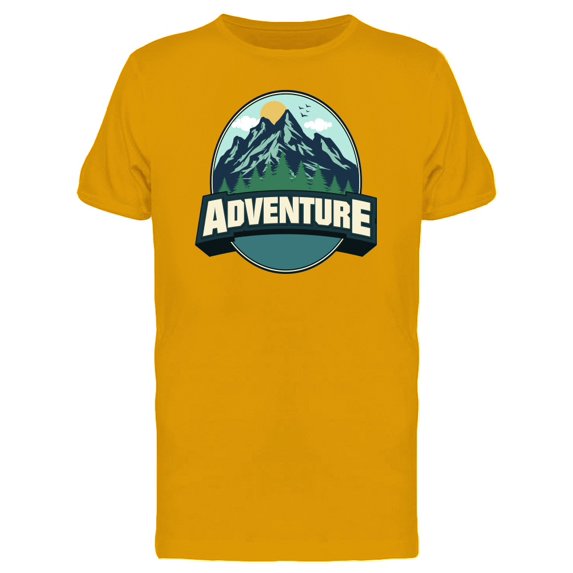 Oval Logo Adventure Mountains T-Shirt Men -Image by Shutterstock, Male 3X-Large