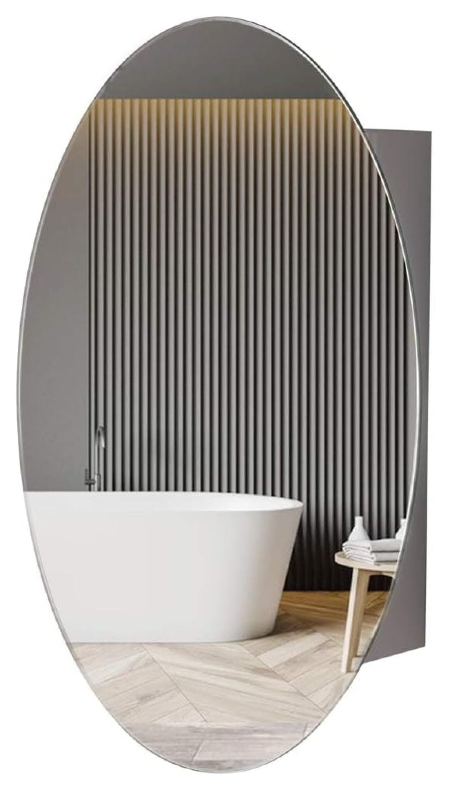 Oval Medicine Cabinet with Mirror,18 inch x 26 inch Frameless Mirrored ...