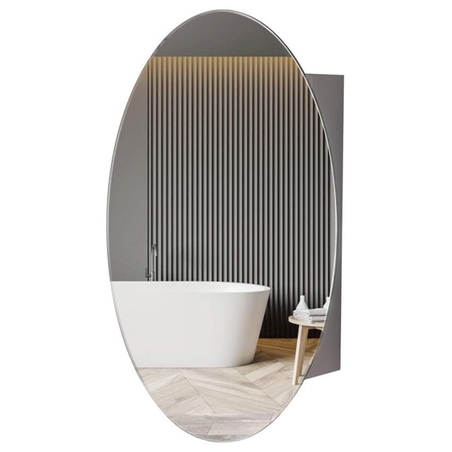 Oval Medicine with Mirror,18 inch x 26 inch Frameless Mirrored