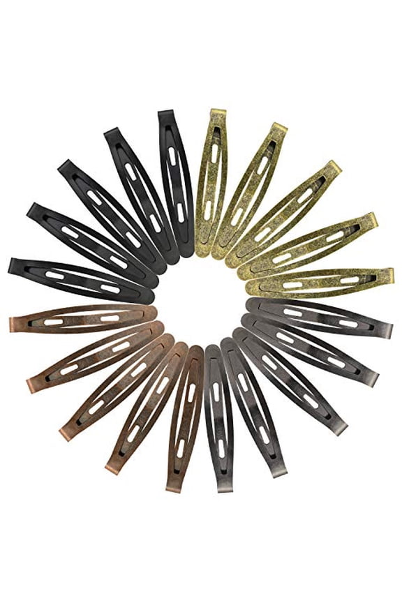 Oval Metal Contour Hair Clips, 40 Pcs 2.4" Snap Barrettes, Long Hair Clips for Women, Girls & Men (Classic Color)