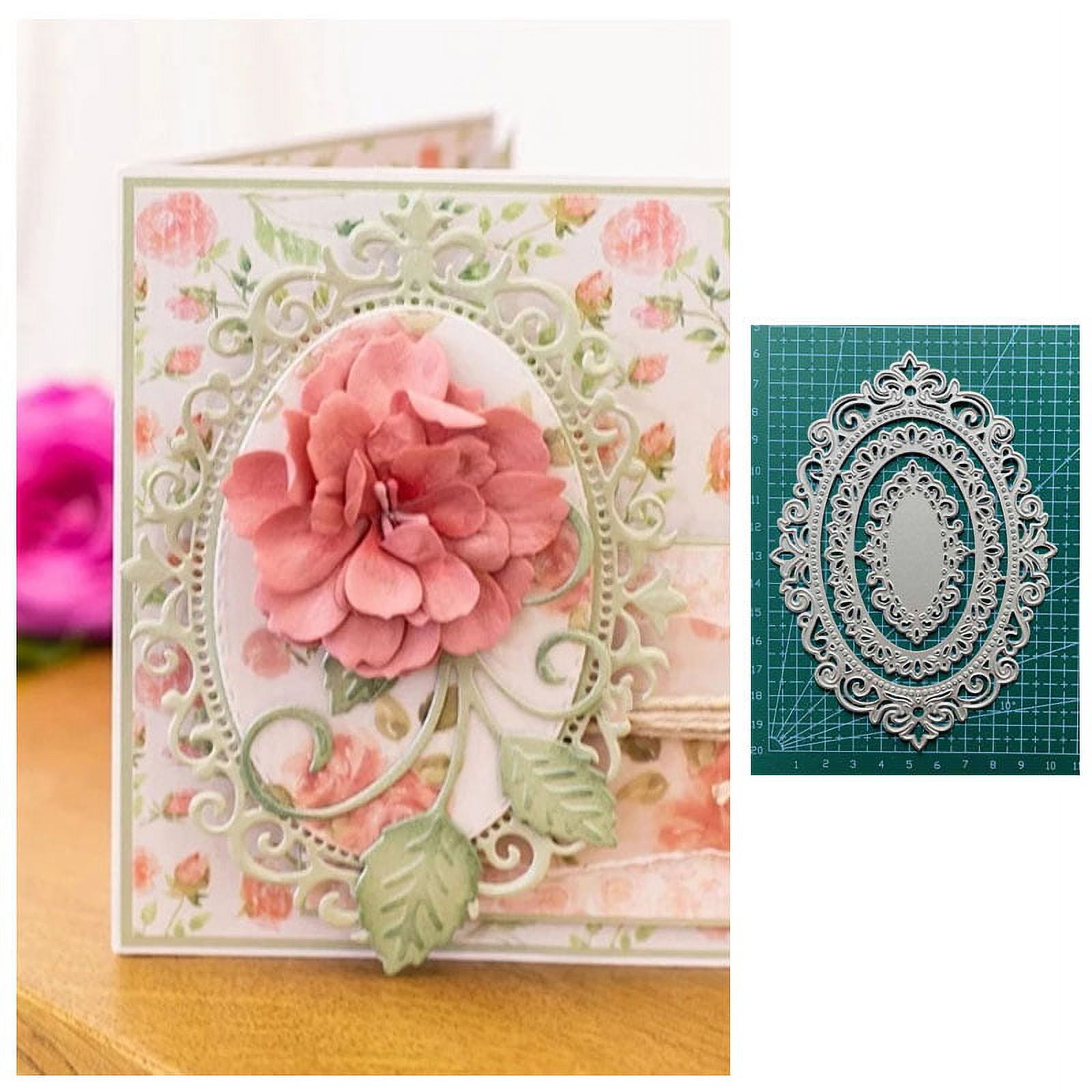 Oval Metal Die Cuts, 3Pcs Oval Lace Frame Background Cutting Dies for ...